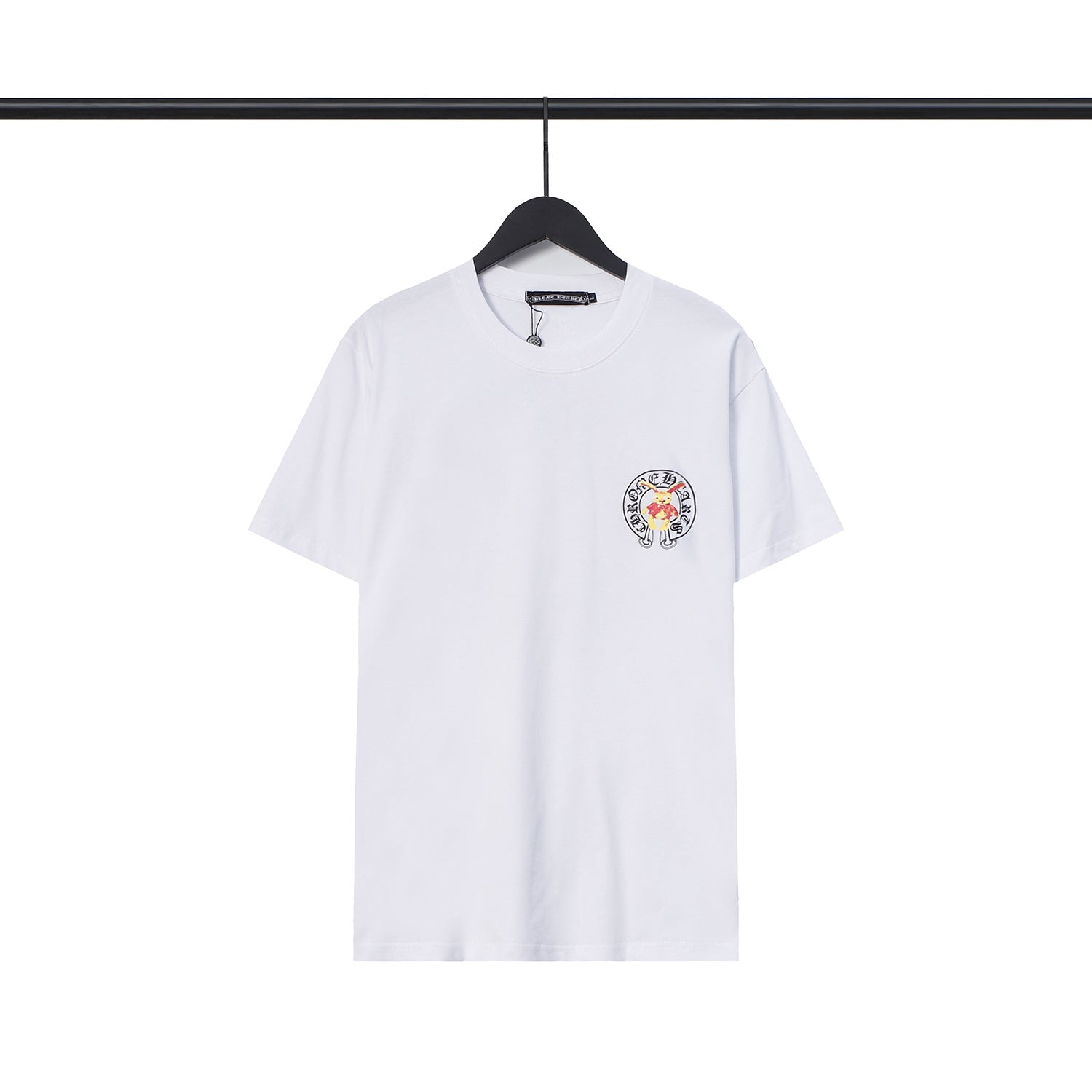 Chrome Heart T Shirts Croix Cross Leather Printed Short Sleeve T-Shirt