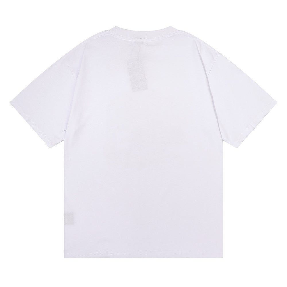 Rhude T-shirt Micro Label Castle Letter Logo Pattern Short Sleeve T-shirt Loose