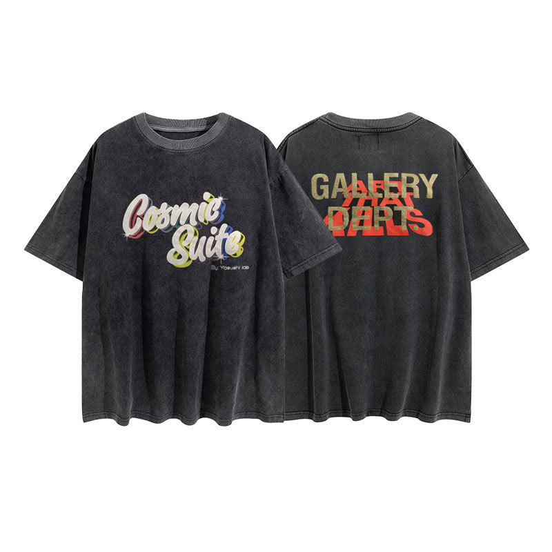 Gallery Dept T-shitrs Printed round Neck Retro Short Sleeve T-shirt Loose Short Sleeve