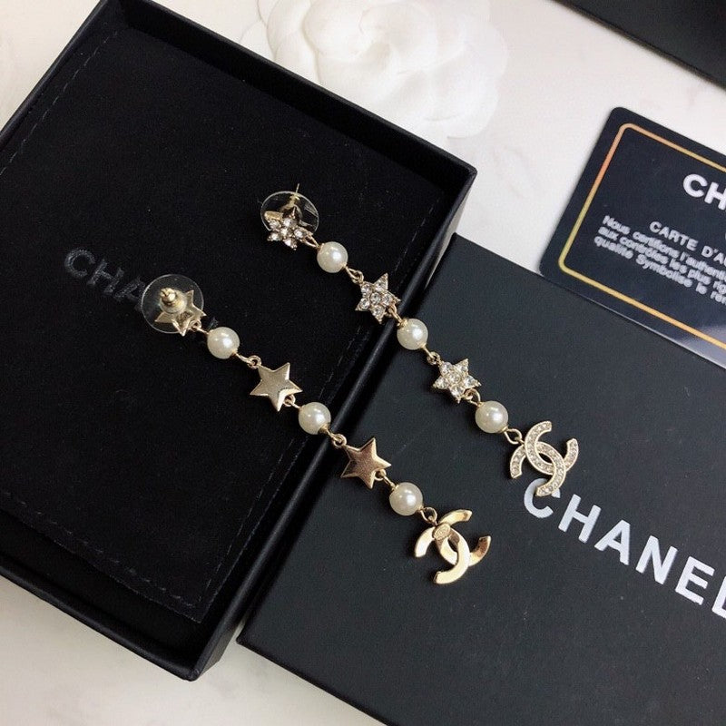 18K  Chanel Long Tassel Earrings