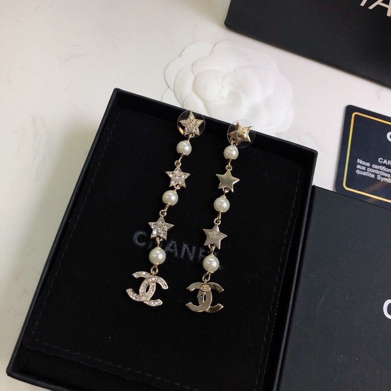 18K  Chanel Long Tassel Earrings